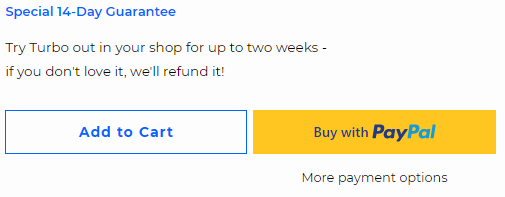 Shopify Turbo Theme Price & Money Back Guarantee